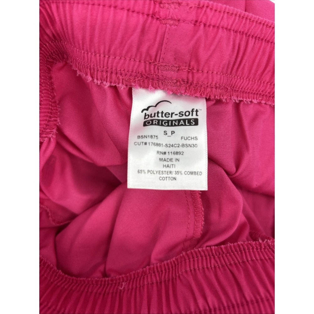Butter-Soft Originals Small Petite Pants Fuschia Nursing Scrubs Jogger NWT - Picture 5 of 5